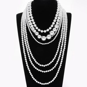 Silver Cascade Statement Necklace